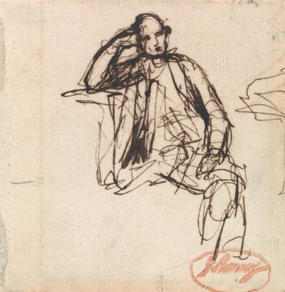Studium do portretu siedzącego mężczyzny autorstwa George Romney