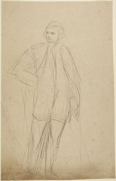 Szkic do pełnopostaciowego portretu mężczyzny w szacie autorstwa George Romney
