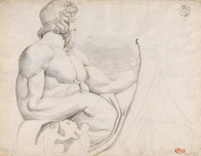 Badanie rzeźby bóstwa rzeki Tybru autorstwa George Romney