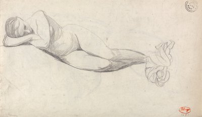 Studium leżącej nagości oraz siedzącej kobiety pocieszanej przez dziecko autorstwa George Romney