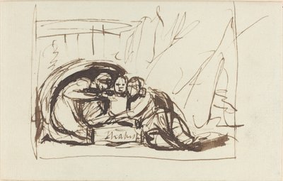 Niemowlę Szekspir wychowane przez komedię i tragedię autorstwa George Romney