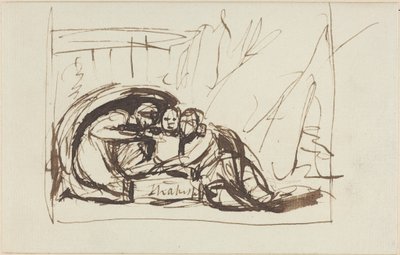 Mały Szekspir wychowany przez komedię i tragedię autorstwa George Romney