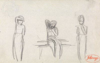 Trzy studium młodej dziewczyny autorstwa George Romney
