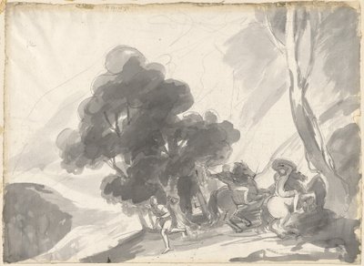 Troilus i Kresida, akt IV, scena V: Walka między Hektorem a Ajaksem II autorstwa George Romney