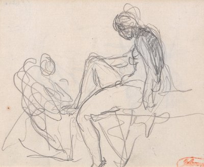 Dwie postacie: prawdopodobnie z „Łaźni Diany” autorstwa George Romney