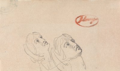 Dwie głowy spoglądające w górę autorstwa George Romney