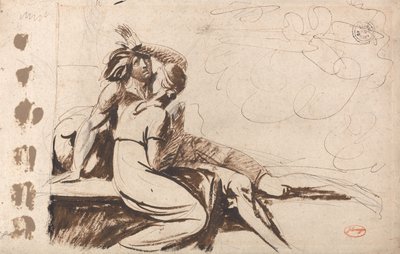 Dwoje kochanków (Mężczyzna budzący się ze snu) autorstwa George Romney