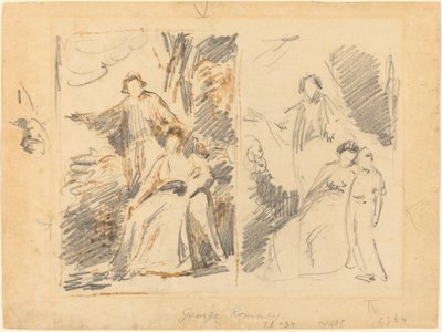 Dwa etiudy do portretu rodziny Warren autorstwa George Romney