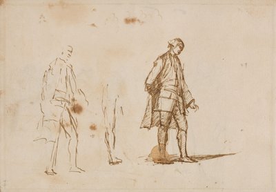 Dwa studia postaci męskiej autorstwa George Romney