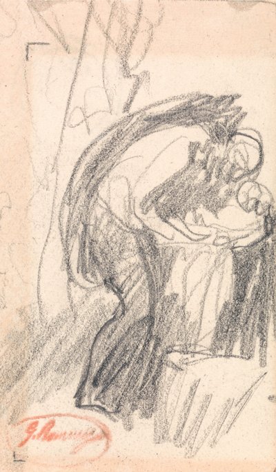 Nieznana osoba: mężczyzna z dzieckiem autorstwa George Romney