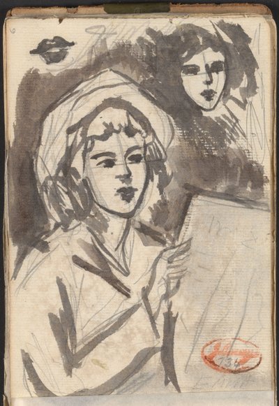 „Kobieta czytająca” oraz „Studium twarzy” autorstwa George Romney