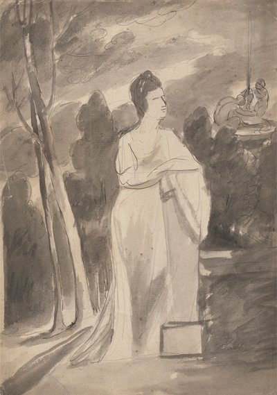 Kobieta przy kolumnie autorstwa George Romney