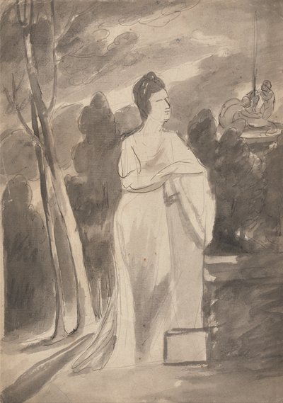 Kobieta przy kolumnie autorstwa George Romney