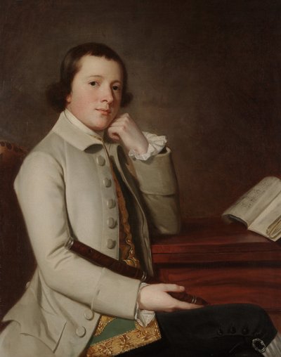 Młody człowiek z fletem, koniec lat 60. XVIII w. (olej na płótnie) autorstwa George Romney