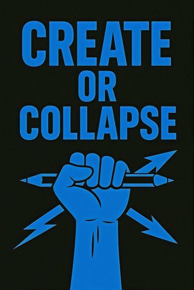 CREATE OR COLLAPSE, 2025 (akryl na płótnie) autorstwa George Rosaly