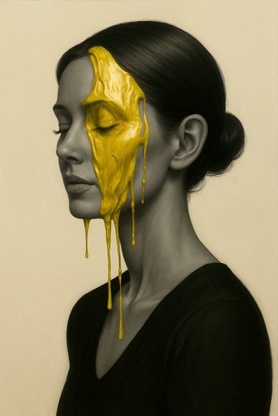 Crowned in Silence, 2025 (akryl na płótnie) autorstwa George Rosaly