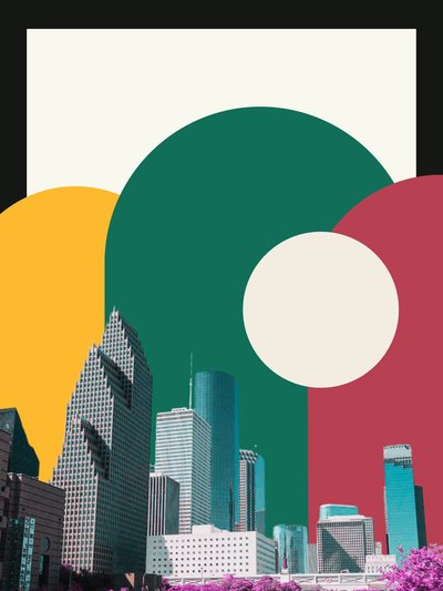 Downtown Houston, 2023 (akryl na płótnie) autorstwa George Rosaly