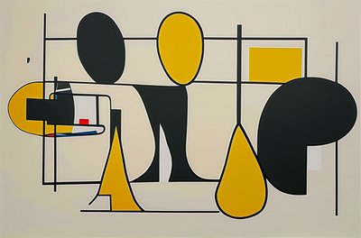 Wyciszona geometria, 2024 (akryl na płótnie) autorstwa George Rosaly