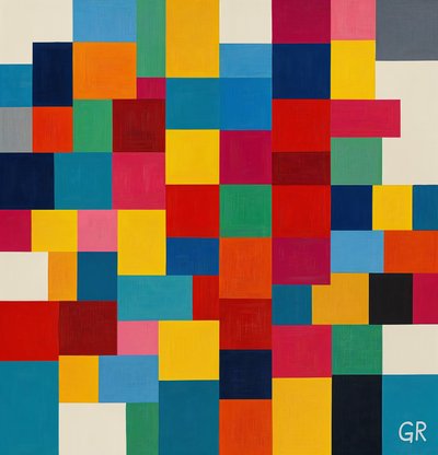 Porządek w chaosie, 2025 (akryl na płótnie) autorstwa George Rosaly