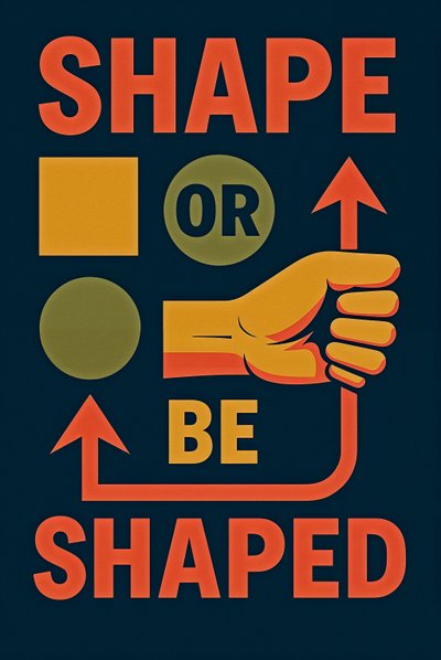 SHAPE OR BE SHAPED, 2025 (akryl na płótnie) autorstwa George Rosaly