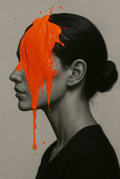 Sygnał w ciszy, 2025 (akryl na płótnie) autorstwa George Rosaly