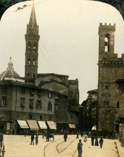 Piazza San Firenze, Florencja, Włochy, ok. 1909. autorstwa George Rose