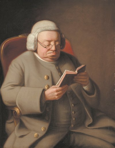 Portret Izaaka Brodeau czytającego książkę, XVIII w. autorstwa George Roth