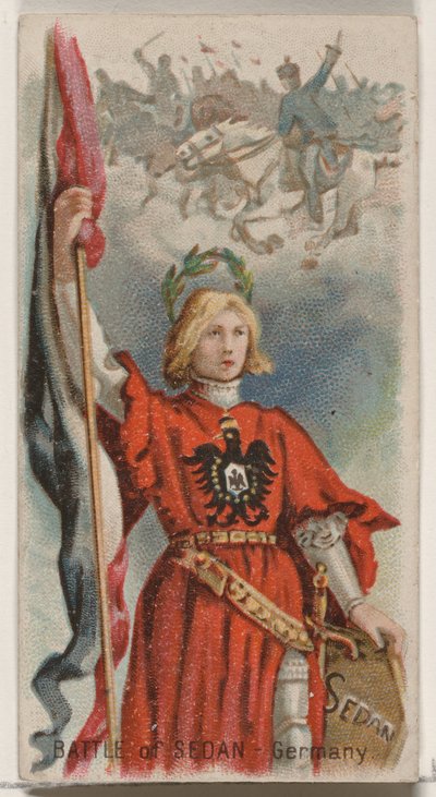 Bitwa pod Sedanem, Niemcy, z serii Holidays N80 na papierosy marki Duke, 1890., 1890. autorstwa George S. Harris and Sons