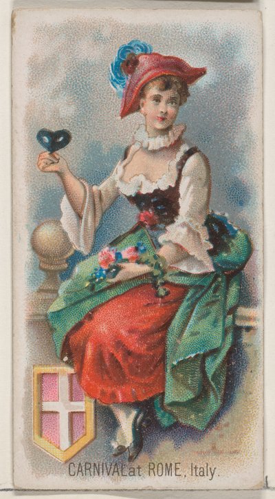 Karnawał w Rzymie, Włochy, z serii Holidays N80 dla papierosów marki Duke, 1890., 1890. autorstwa George S. Harris and Sons