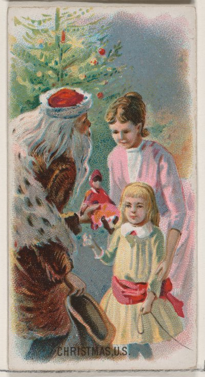 Boże Narodzenie, Stany Zjednoczone, z serii Holidays N80 dla papierosów marki Duke, 1890., 1890. autorstwa George S. Harris and Sons