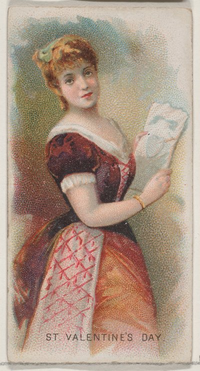 Walentynki, Stany Zjednoczone, z serii Holidays N80 dla cygar marki Duke..., 1890. autorstwa George S. Harris and Sons