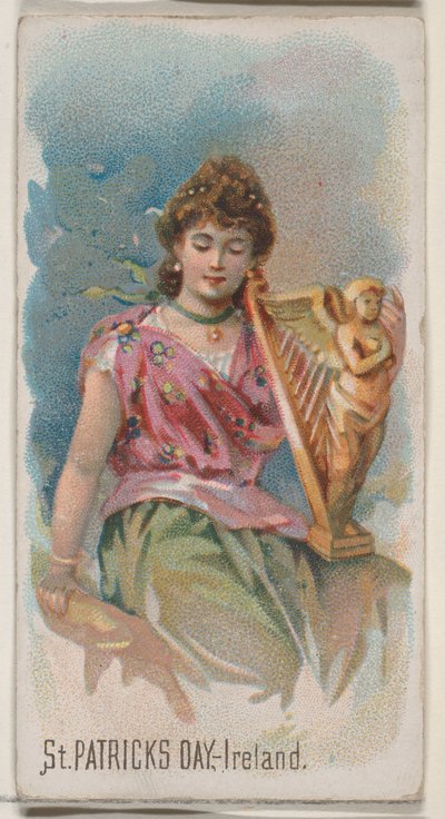Dzień Świętego Patryka, Irlandia, z serii Holidays N80 dla papierosów marki Duke, 1890., 1890. autorstwa George S. Harris and Sons