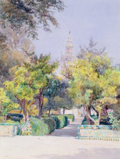 W ogrodzie Alcazar, Sewilla, 1893 autorstwa George Samuel Elgood