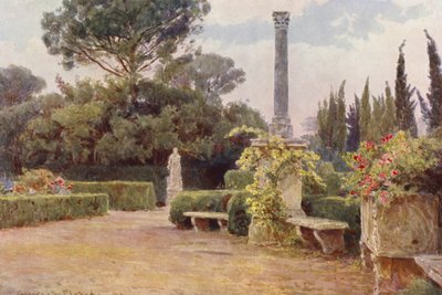 Włoskie ogrody: Villa Medici (kolorowa litografia) autorstwa George Samuel Elgood