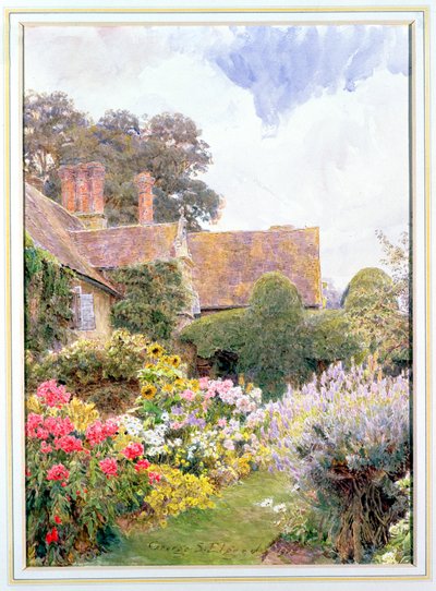 The Gardens of the Manor House, Cleeve Prior, Worcestershire autorstwa George Samuel Elgood