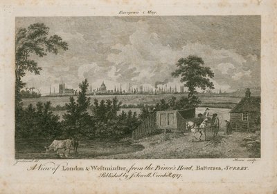 Widok na Londyn i Westminster z Princes Head, Battersea, Surrey autorstwa George Samuel Elgood