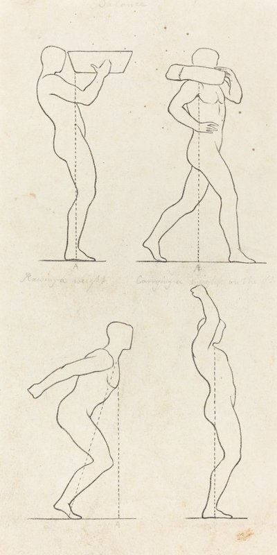 Noszenie ciężaru; Przygotowanie do skoku i wysiadanie autorstwa George Scharf after John Flaxman