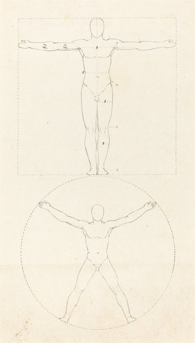 Koło i kwadrat postaci ludzkiej autorstwa George Scharf after John Flaxman