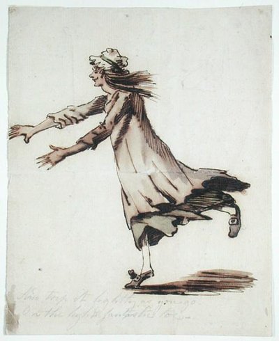 „I Trip it Lightly As You Go” (pióro i tusz i pranie na papierze) autorstwa George Shepheard