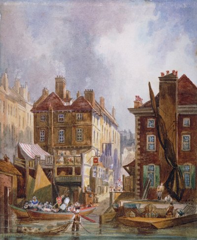 Targ Hungerford, Westminster, Londyn, ok. 1810 r. autorstwa George Shepheard