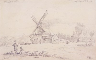 Widok młyna z wiatrakiem na Blackheath, Greenwich, Londyn, 1833 autorstwa George Shepheard