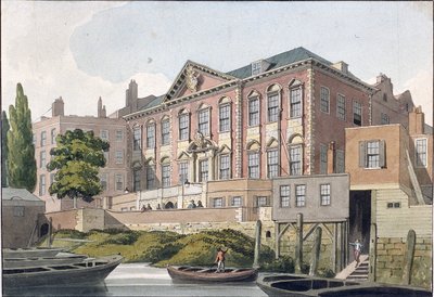 Hala handlarzy ryb od Tamizy, Londyn, ok. 1810 r. autorstwa George Shepherd