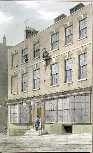 Grecka kawiarnia, Devereaux Court, 1809 autorstwa George Shepherd