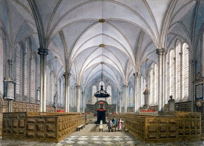 Widok wnętrza kościoła Temple, Londyn, 1811. autorstwa George Shepherd