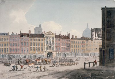 Rynek Smithfield, City of London, 1810. autorstwa George Shepherd