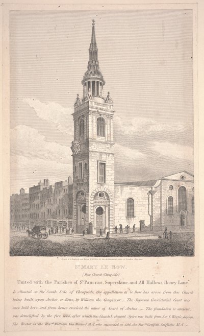 St. Mary Le Bow, wyryty przez Williama Wise