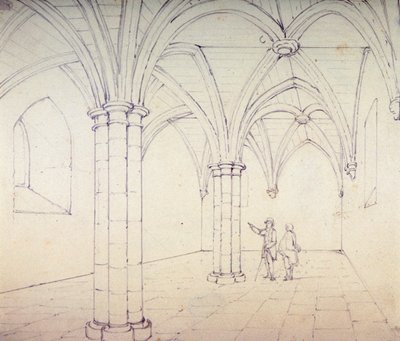 Krypta św. Michała, Aldgate, Londyn, ok. 1820 r. autorstwa George Shepherd