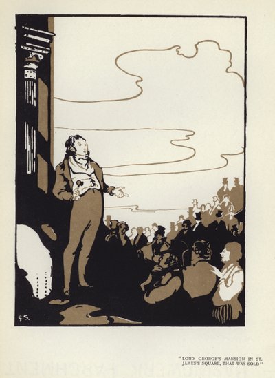 Ilustracja do „Szczęśliwego hipokryta” Maxa Beerbohma (kolor lito) autorstwa George Sheringham
