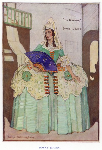 The Duenna by Sheridan: Donna Louisa (kolor lito) autorstwa George Sheringham
