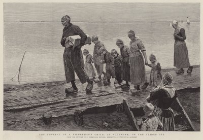 Pogrzeb dziecka rybaka w Volendam na rzece Zuider Ze autorstwa George Sherwood Hunter